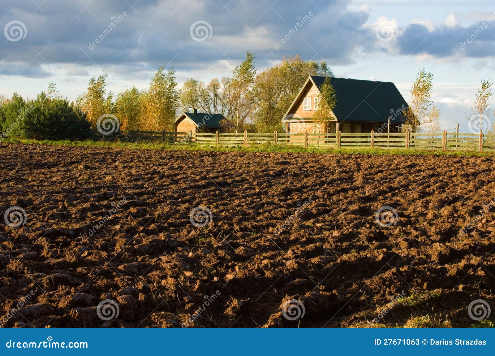 Ploughed field and house stock image. Image of distanced 27671063