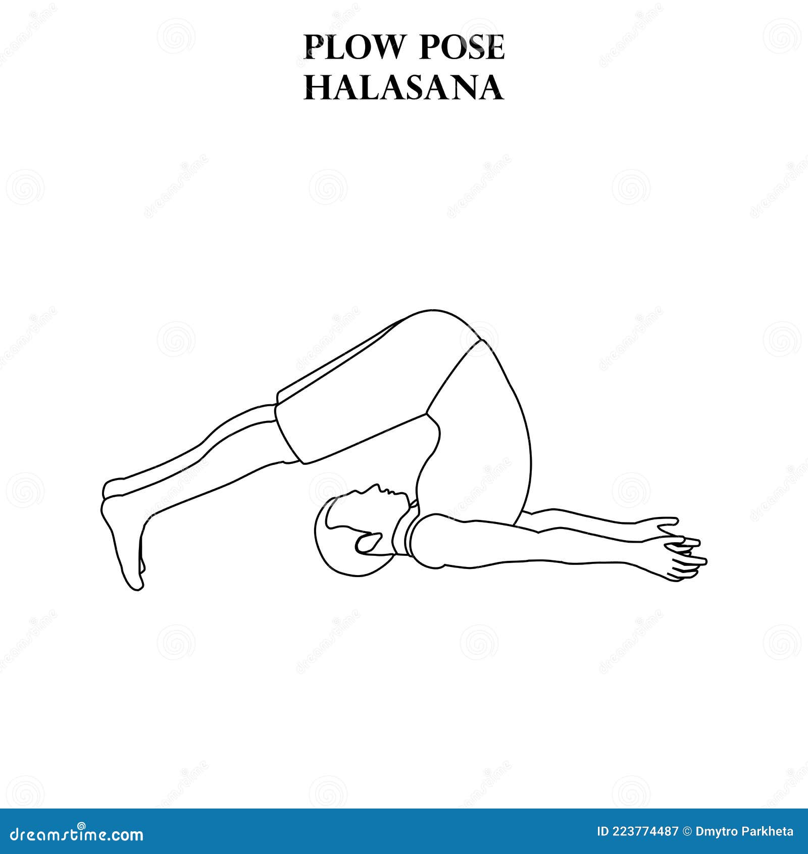 Yoga plow pose or halasana woman silhouette Vector Image
