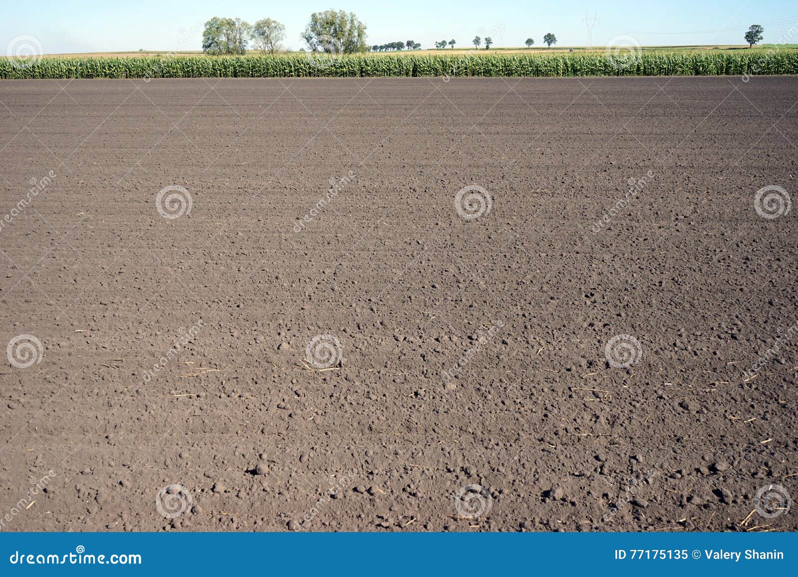Plowed land in Poland stock image. Image of land, plain 77175135