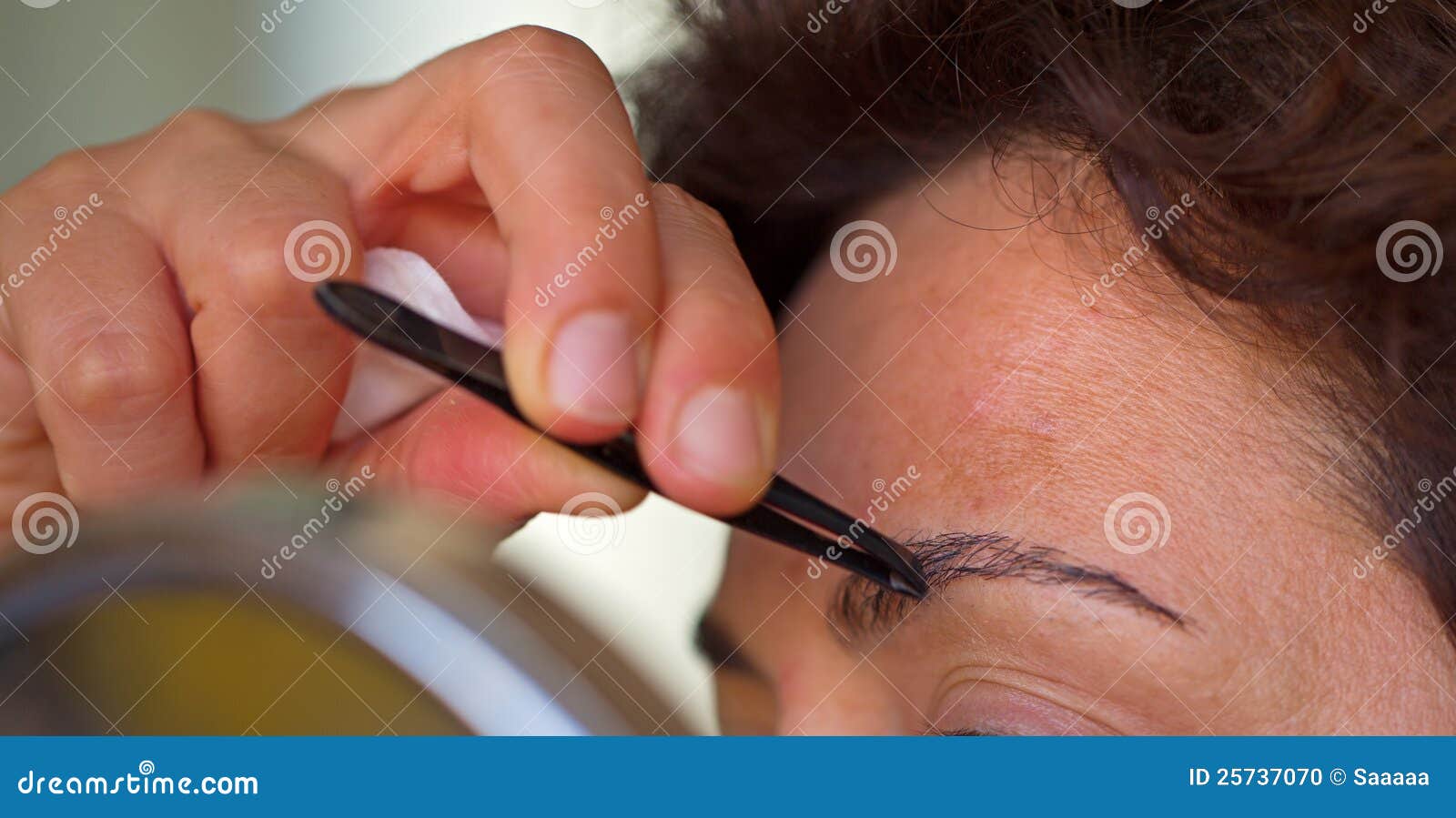 Plucking eyebrows stock photo. Image of attractive, adult 25737070