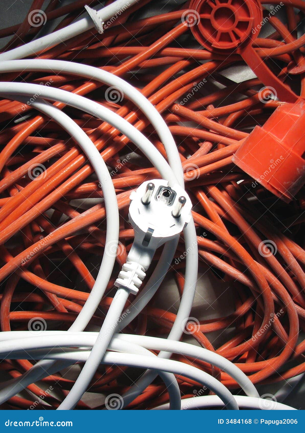 Plug on cables stock photo. Image of charge, electronic 3484168