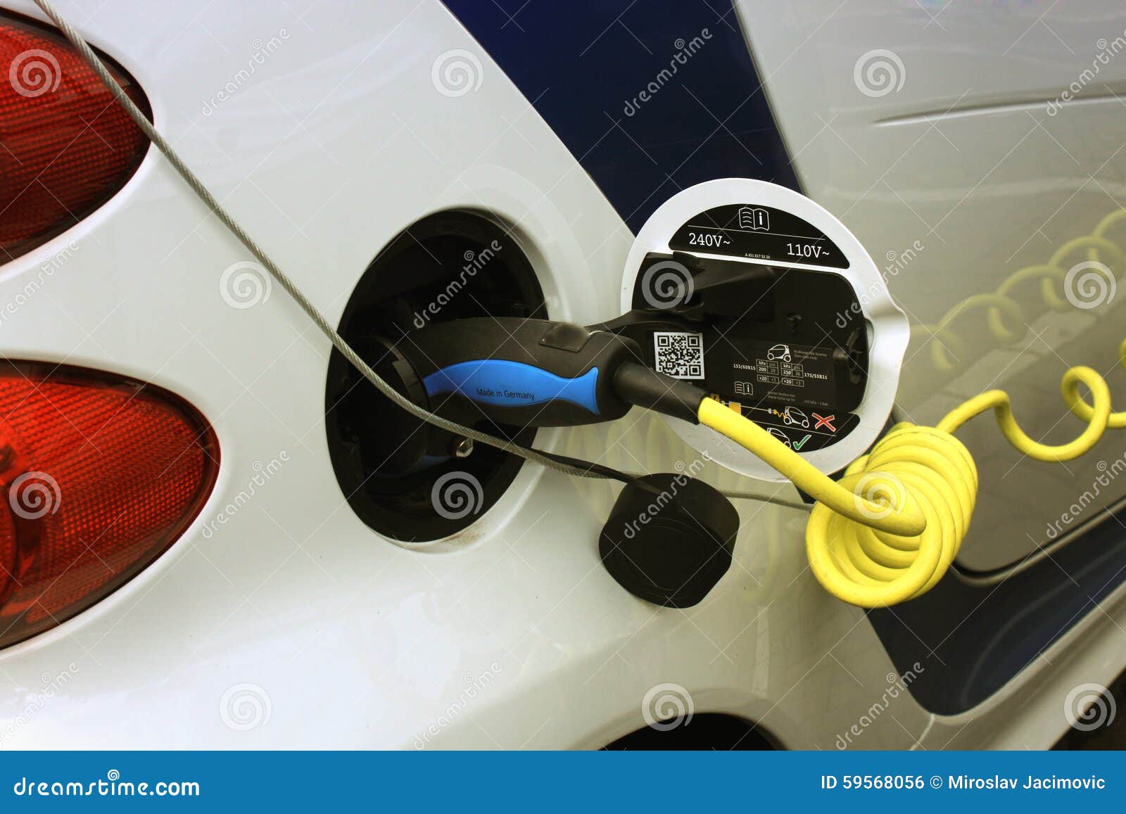 Plugin in electric car stock photo. Image of automobile 59568056