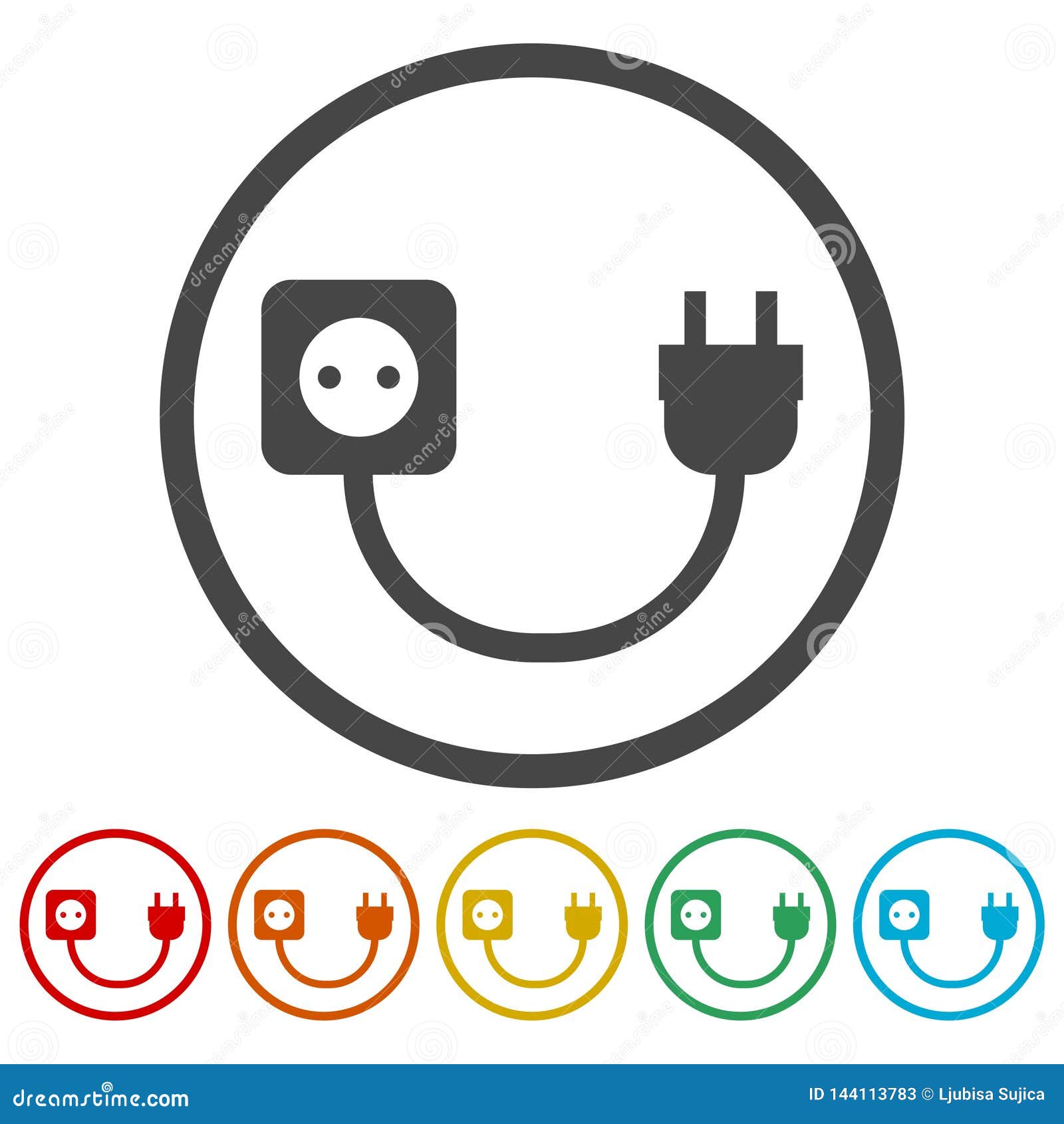 Plug Socket And Cord Wire Socket And Electric Plug Stock Vector