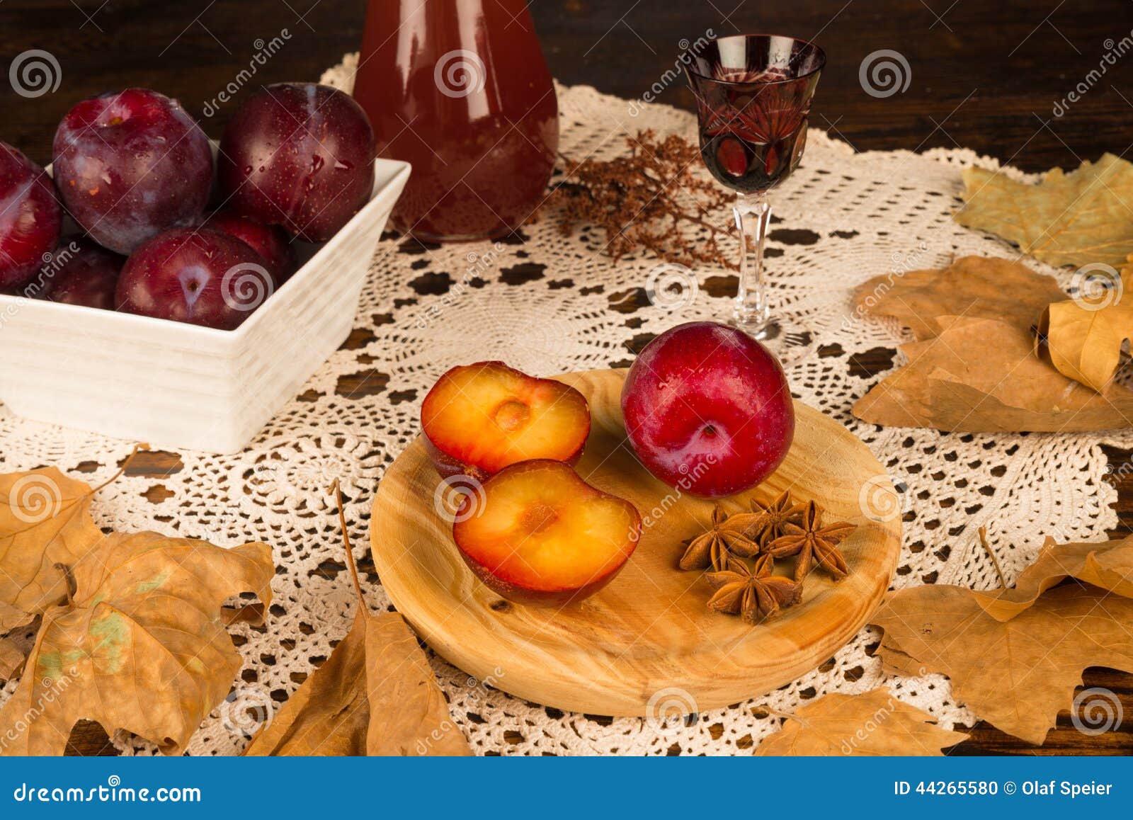 Plum brandy stock photo. Image of glass, plum, autumn 44265580