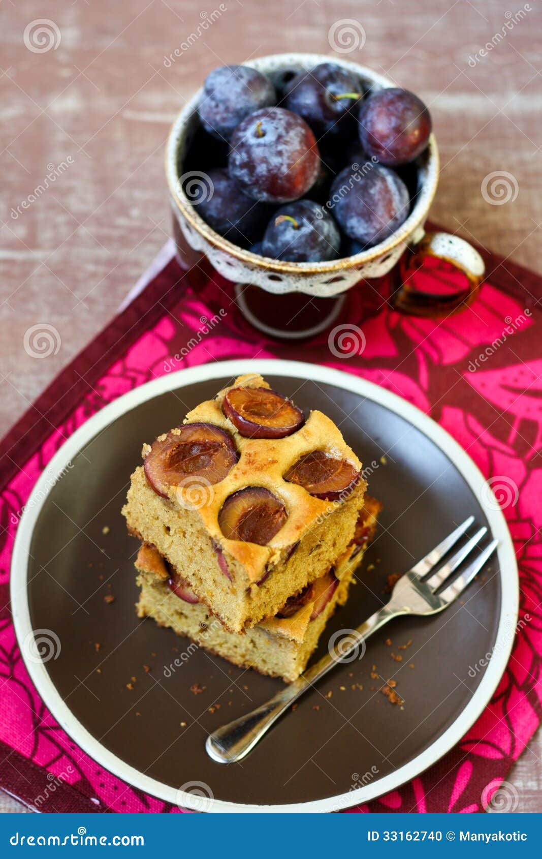 Plum cake bars stock photo. Image of plum, sweet, squares 33162740
