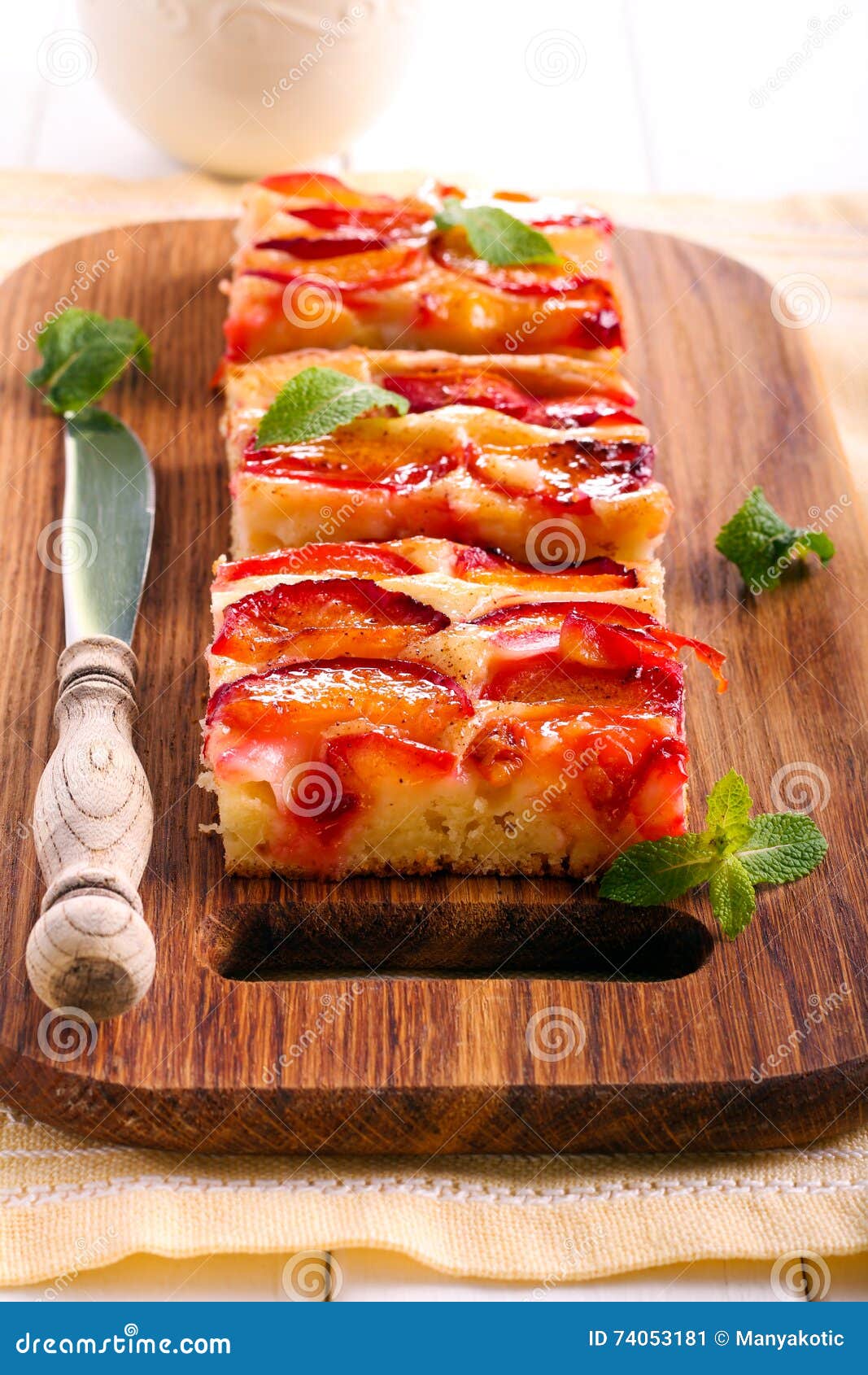 Plum and Cinnamon Cake Bars Stock Image Image of cinnamon, squares