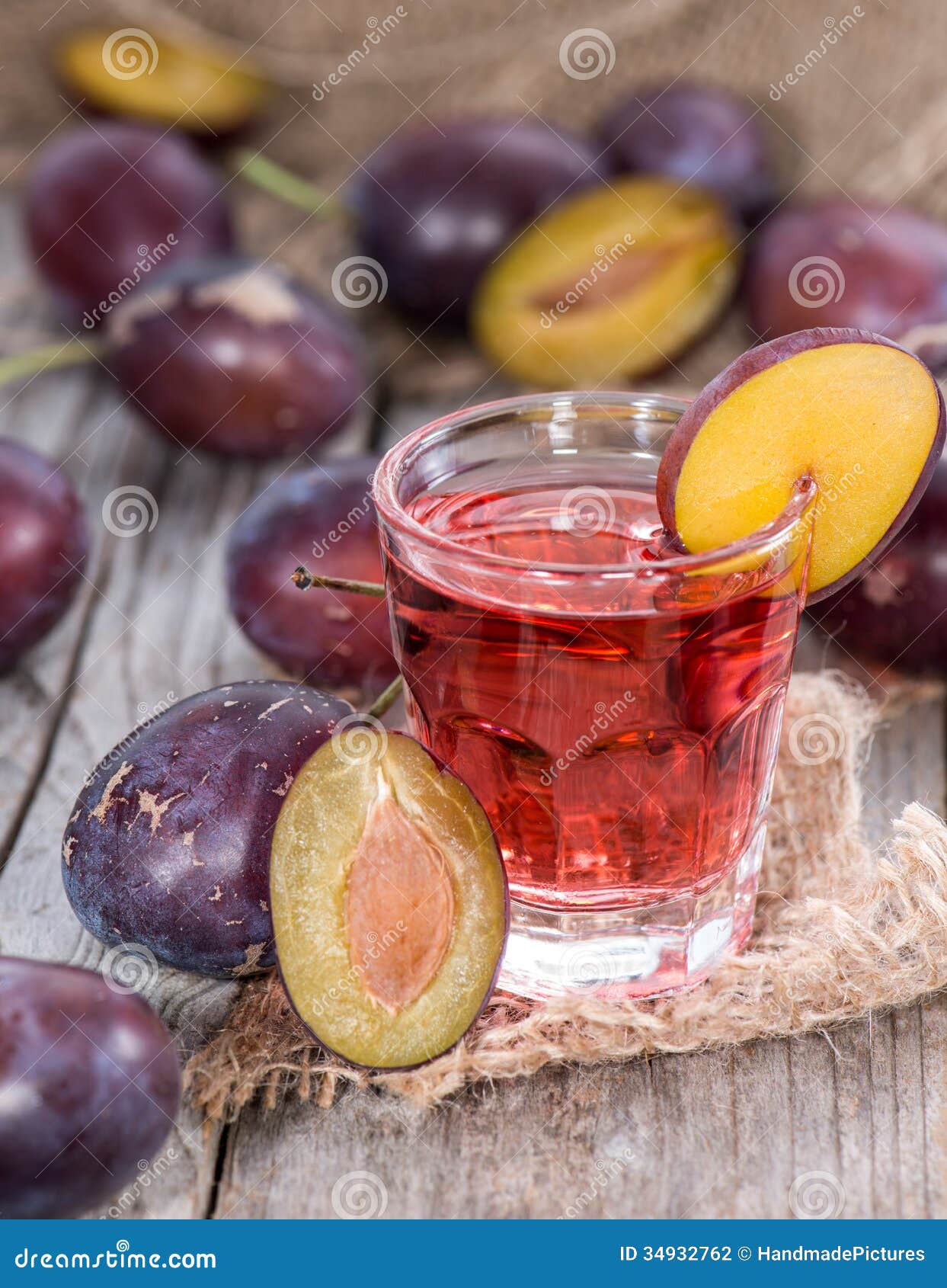 Plum Liqueur Shots stock photo. Image of liquid, fruit 34932762
