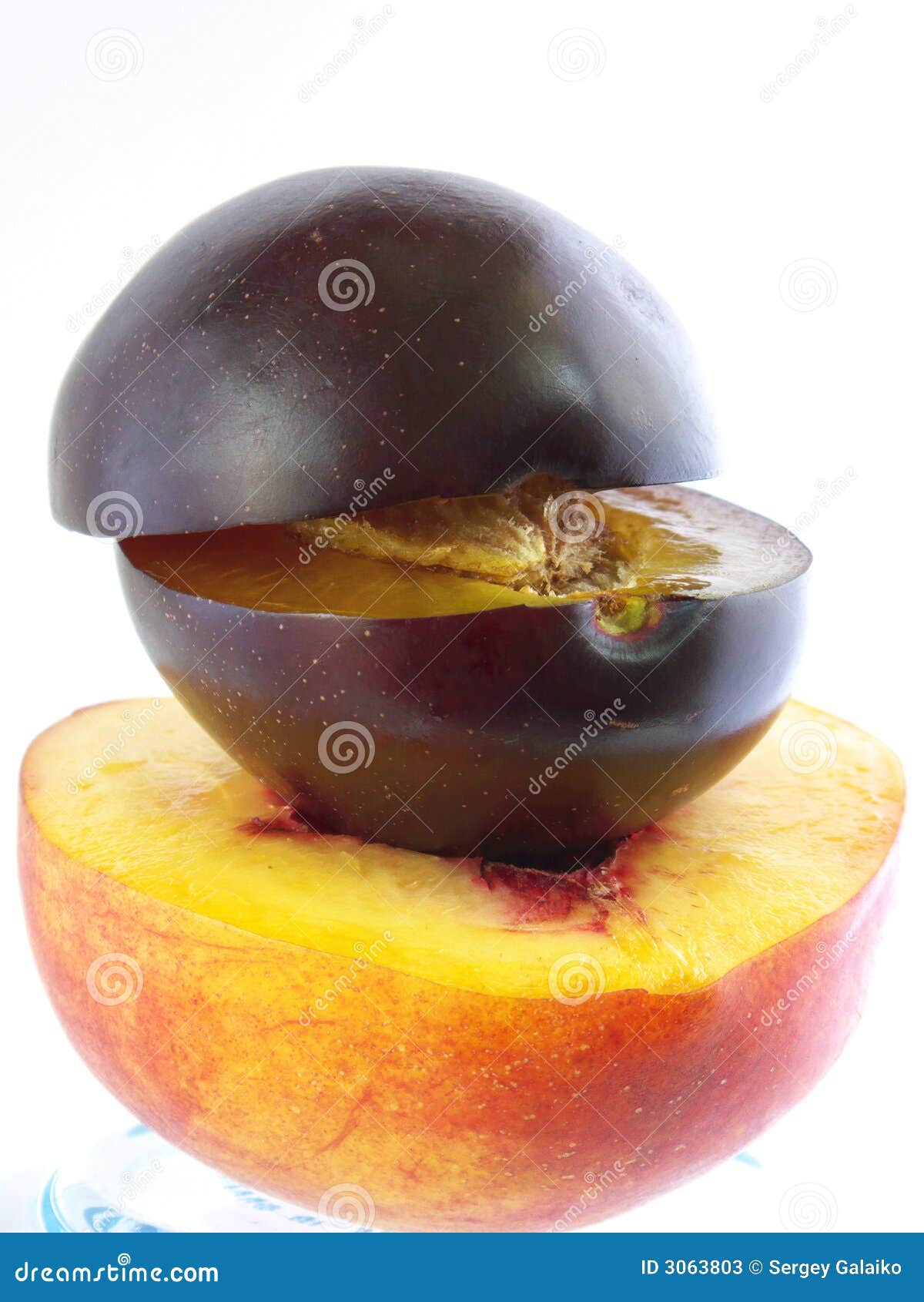 Plum+peach+plum stock image. Image of food, plum, ripe 3063803