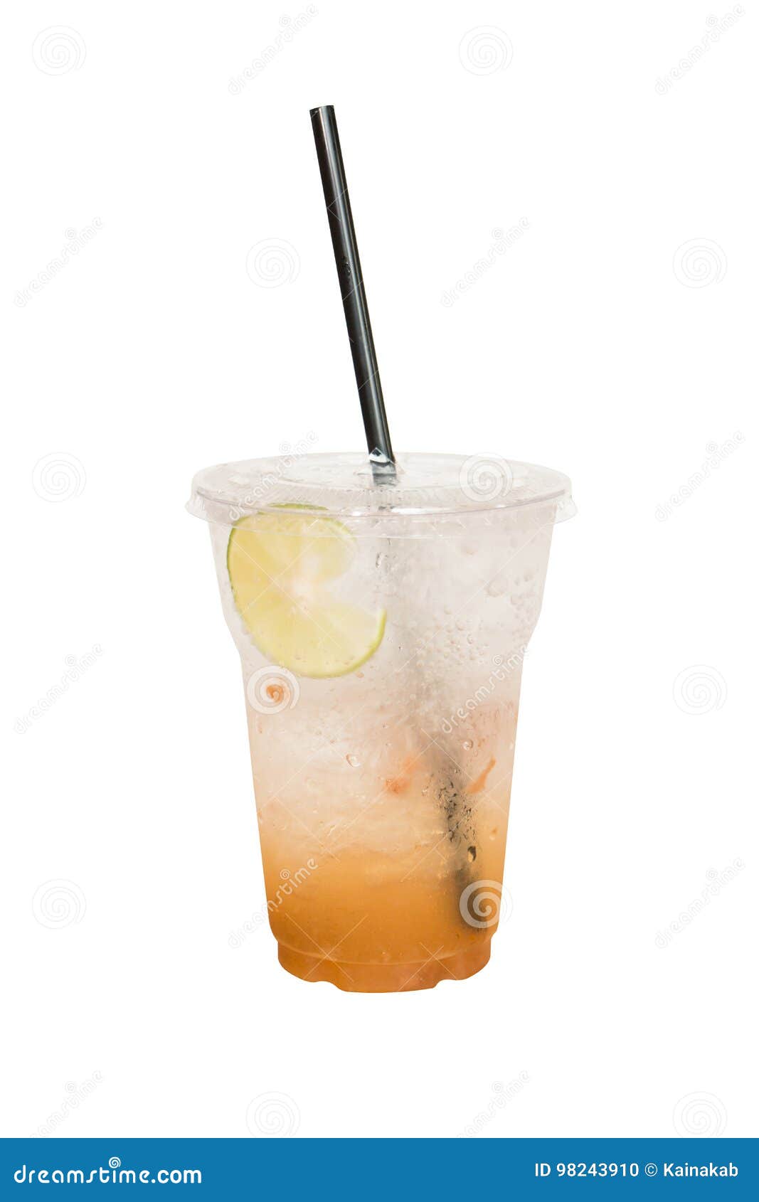 Plum Soda Water A Drink Is Refreshing.On White Background And Clipping Path. Stock Photo Image
