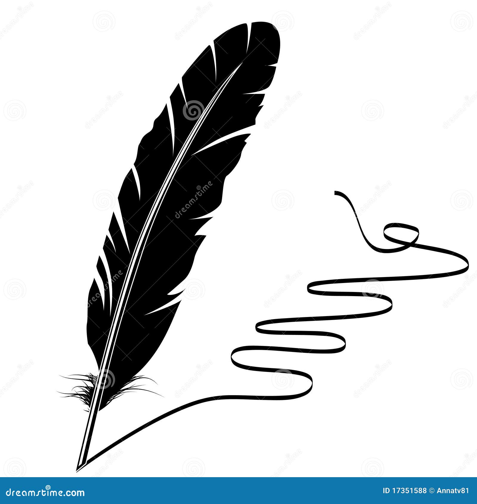 Pluma Blanco Y Negro Y Flourish Ilustracion Del Vector