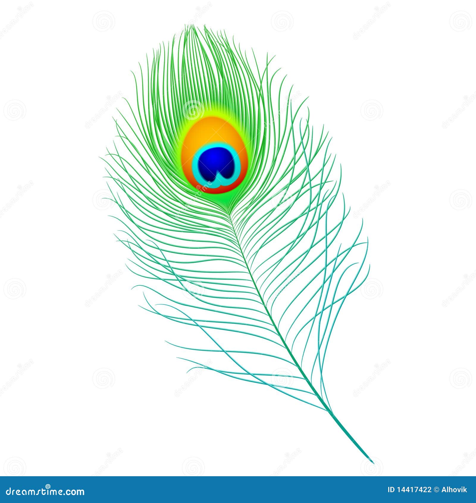 Pluma del pavo real ilustración del vector. Ilustración de color