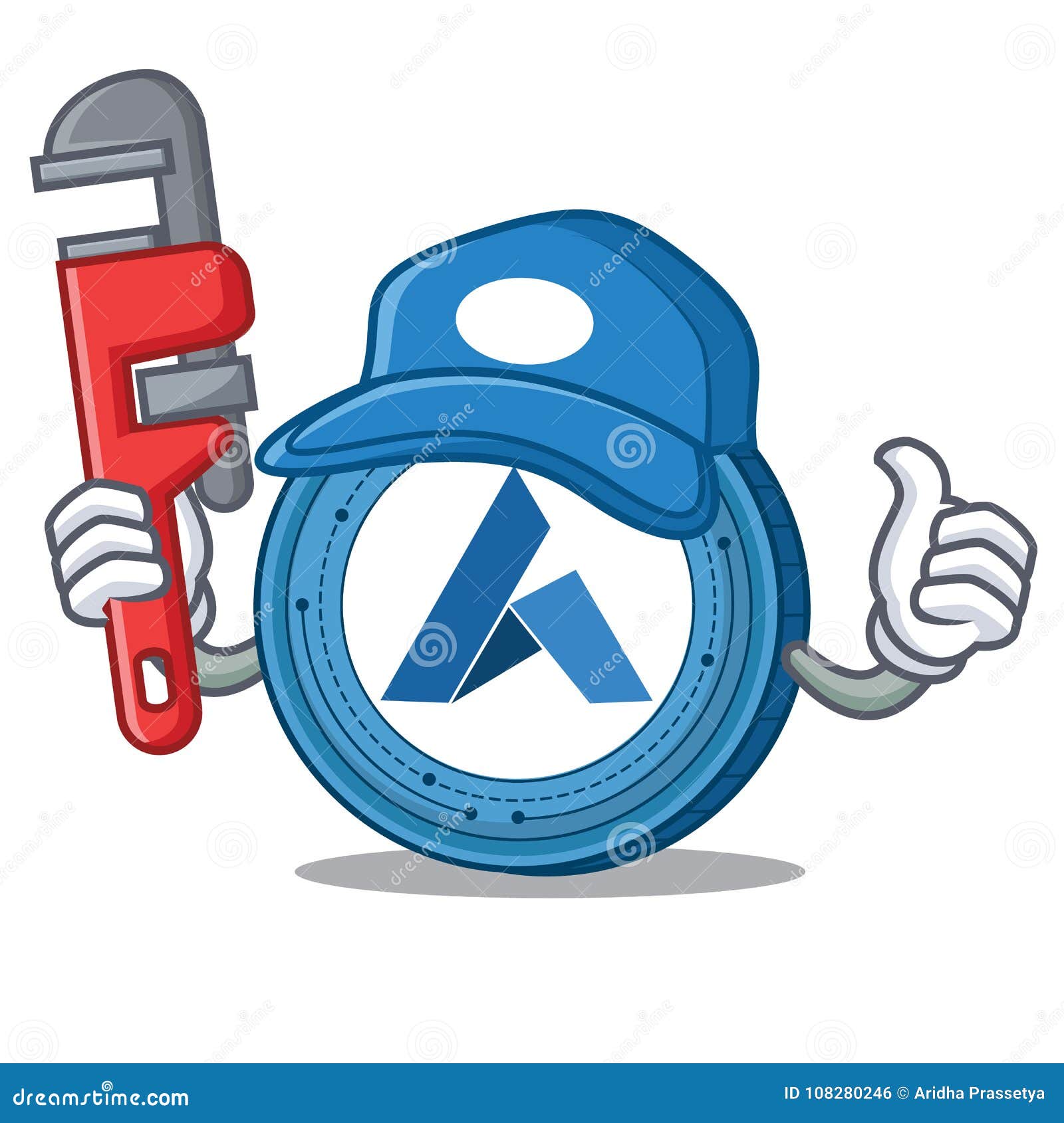 Plumber Ardor Coin Mascot Cartoon Stock Vector ...