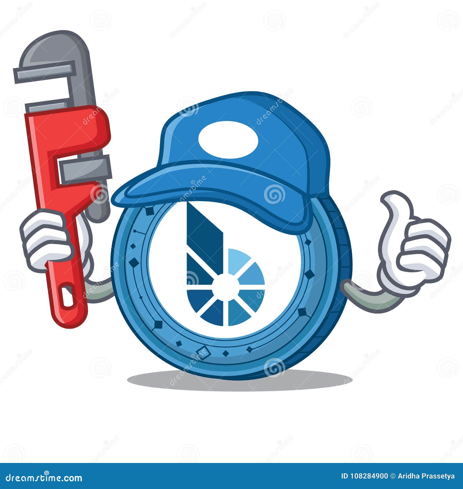 Plumber BitShares Coin Mascot Cartoon Stock Vector ...