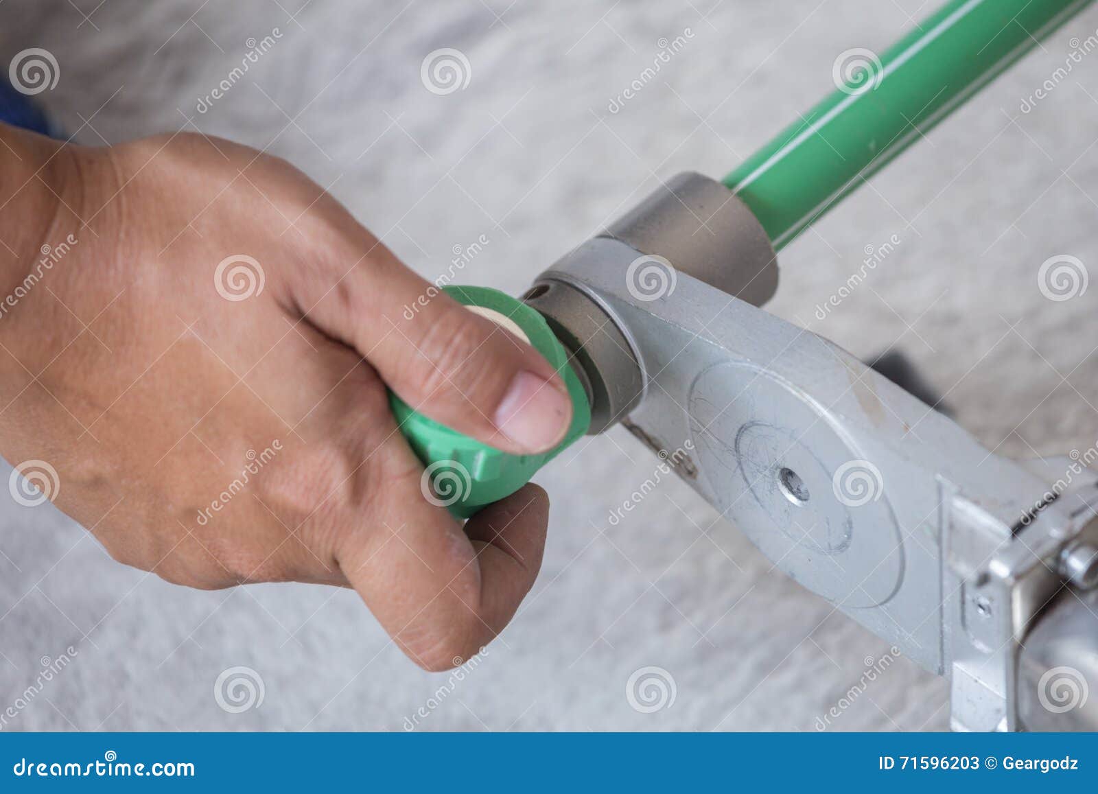 Plumber Weld Two Pieces of PPR Pipe Stock Image Image of plastic
