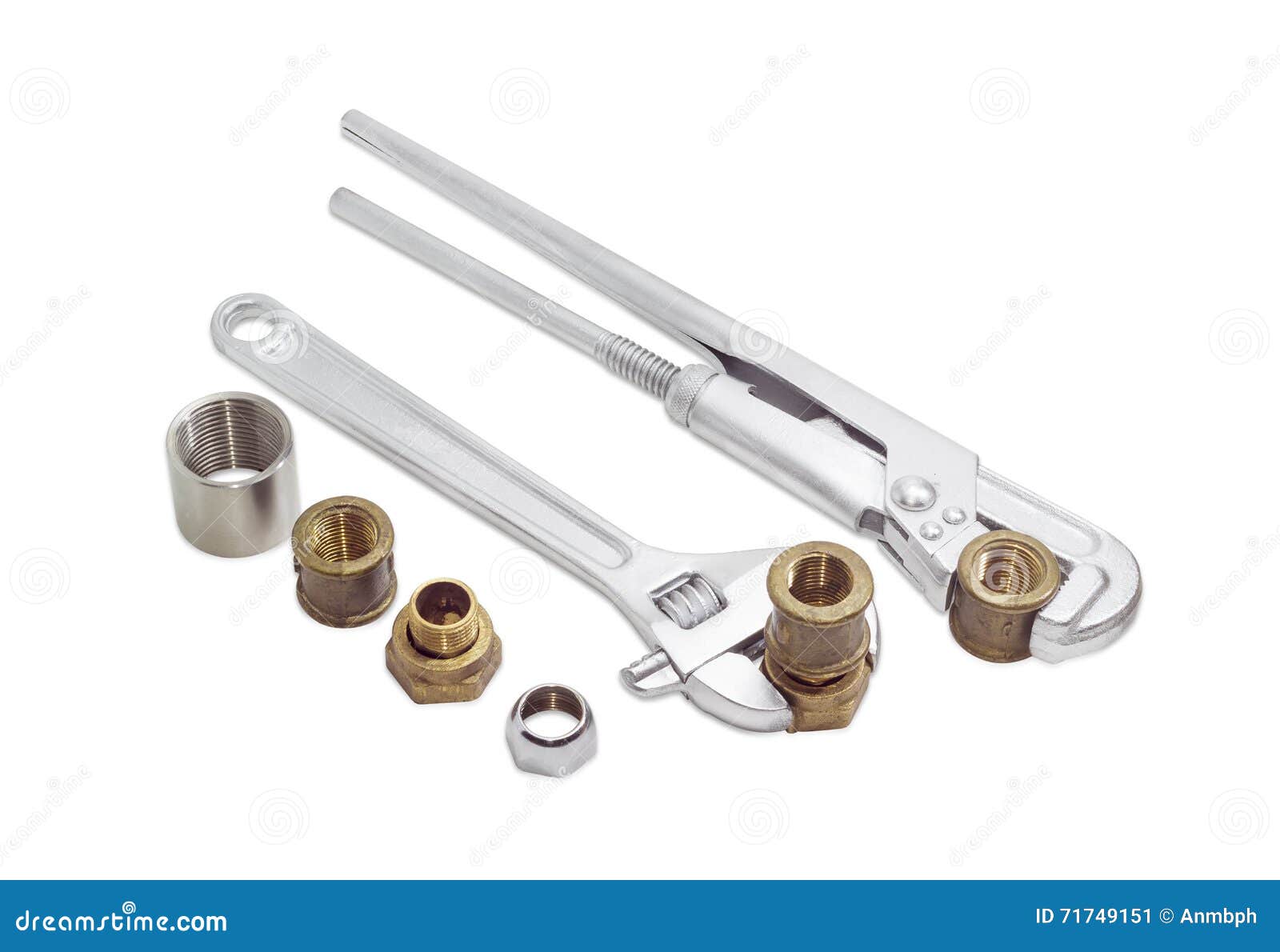 Plumber Wrench, Adjustable Wrench and Several Plumbing Component Stock