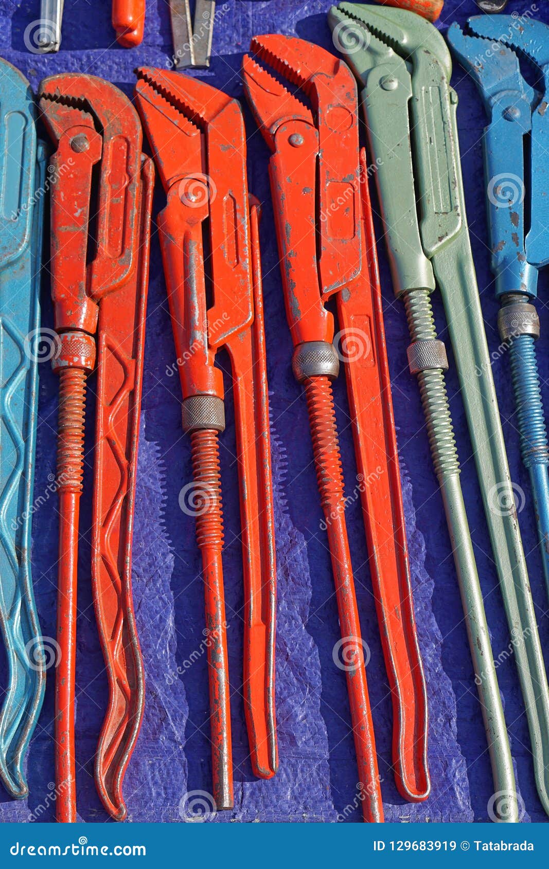 Plumber wrench stock image. Image of used, color, wrenches 129683919