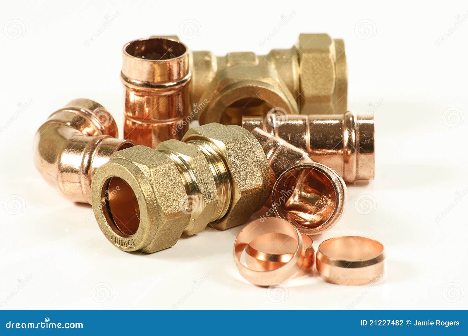 Plumbers fittings stock photo. Image of background, bend 21227482