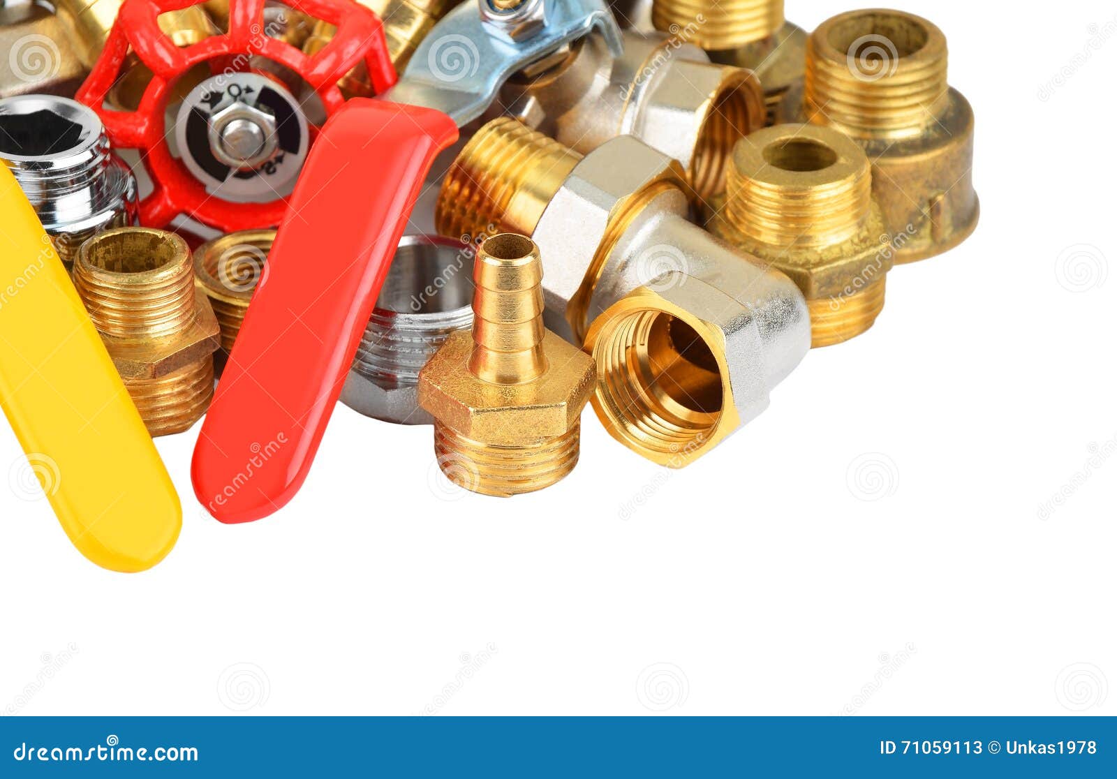 Plumbing Fitting and Ball Valve Stock Image Image of connecter