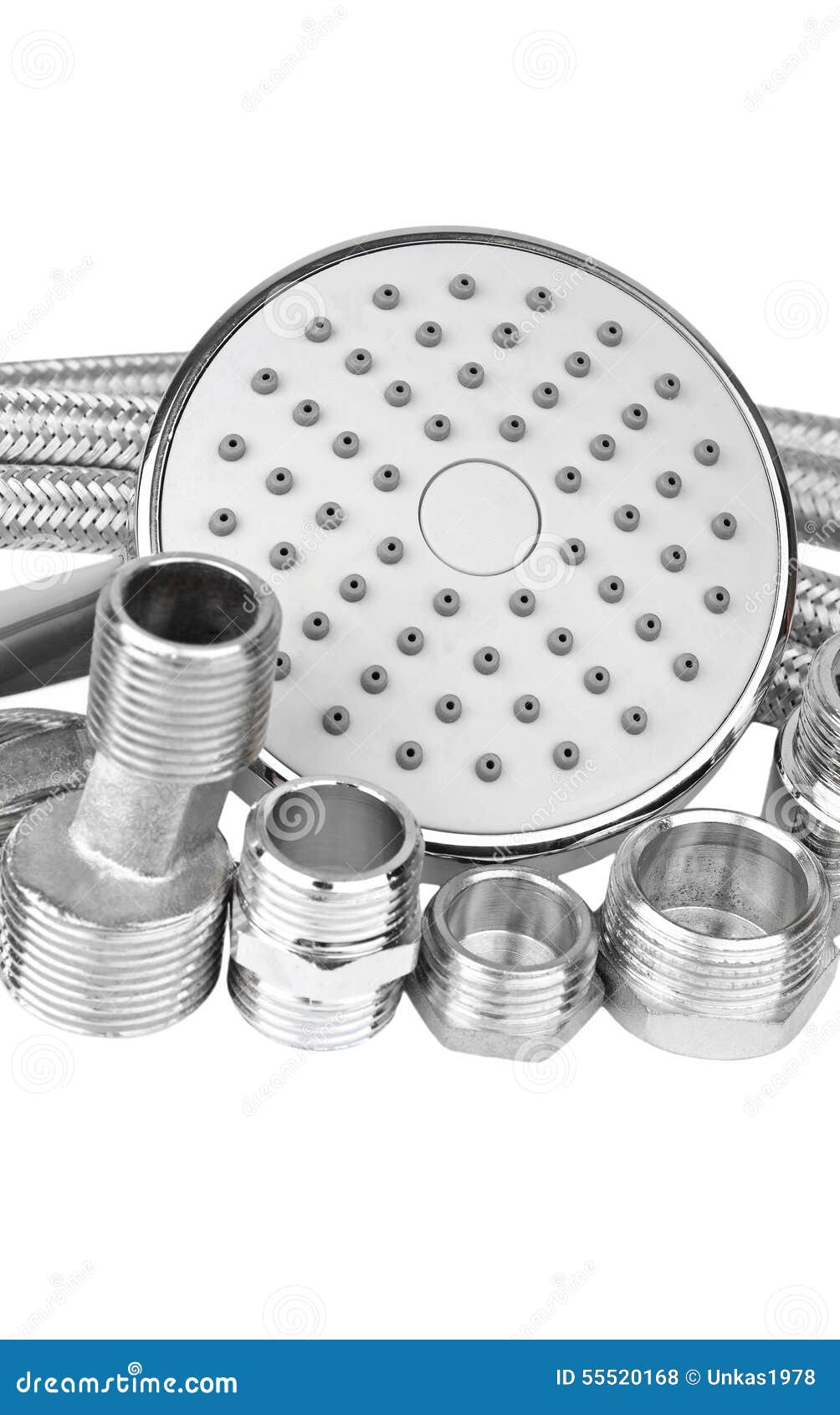 Plumbing Fitting, Hosepipe And Showerhead Stock Photo Image of