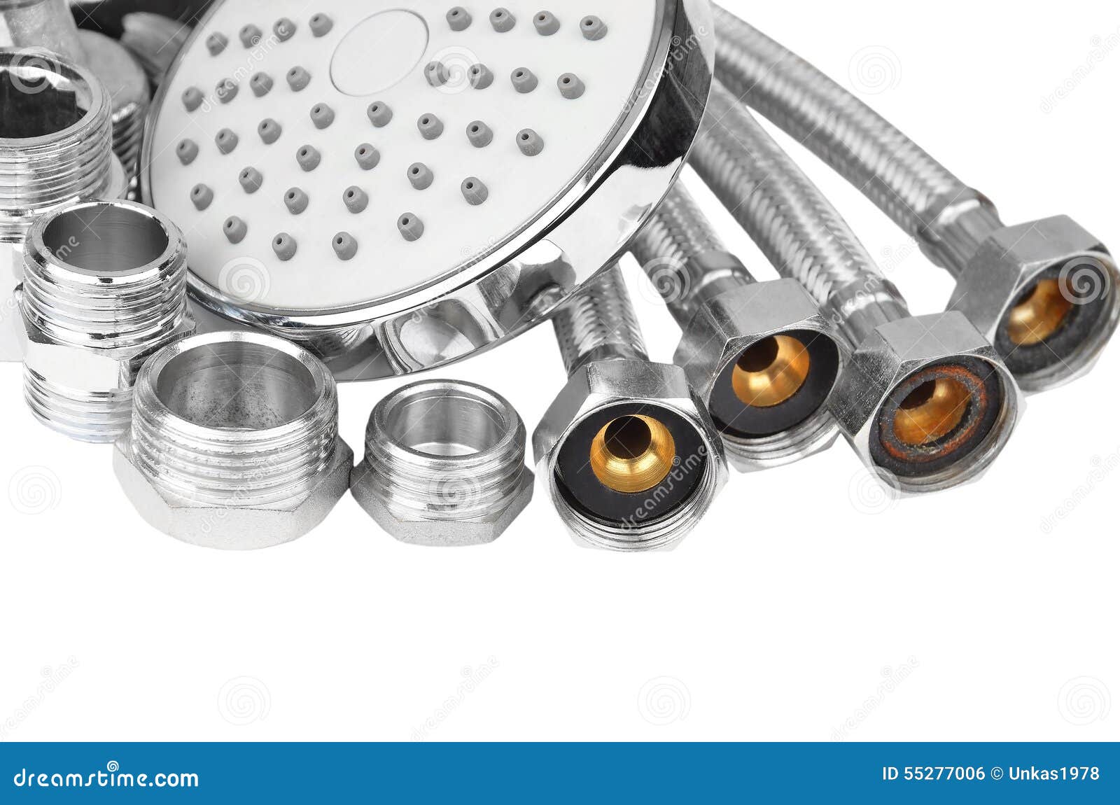 Plumbing Fitting, Hosepipe and Showerhead Stock Photo Image of
