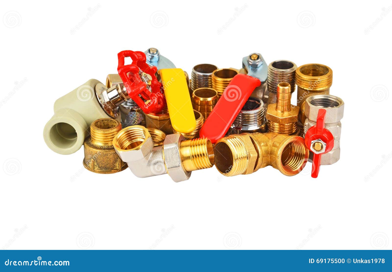 Plumbing fitting and tap stock photo. Image of occupation 69175500
