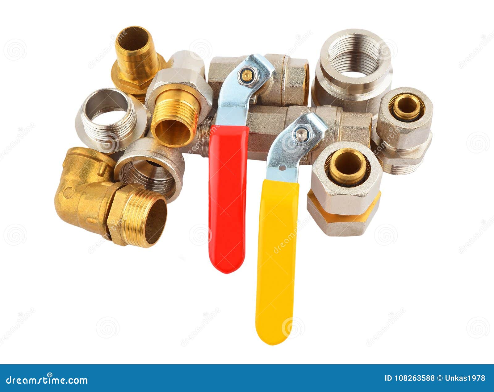 Plumbing fitting and tap stock photo. Image of plumbing 108263588