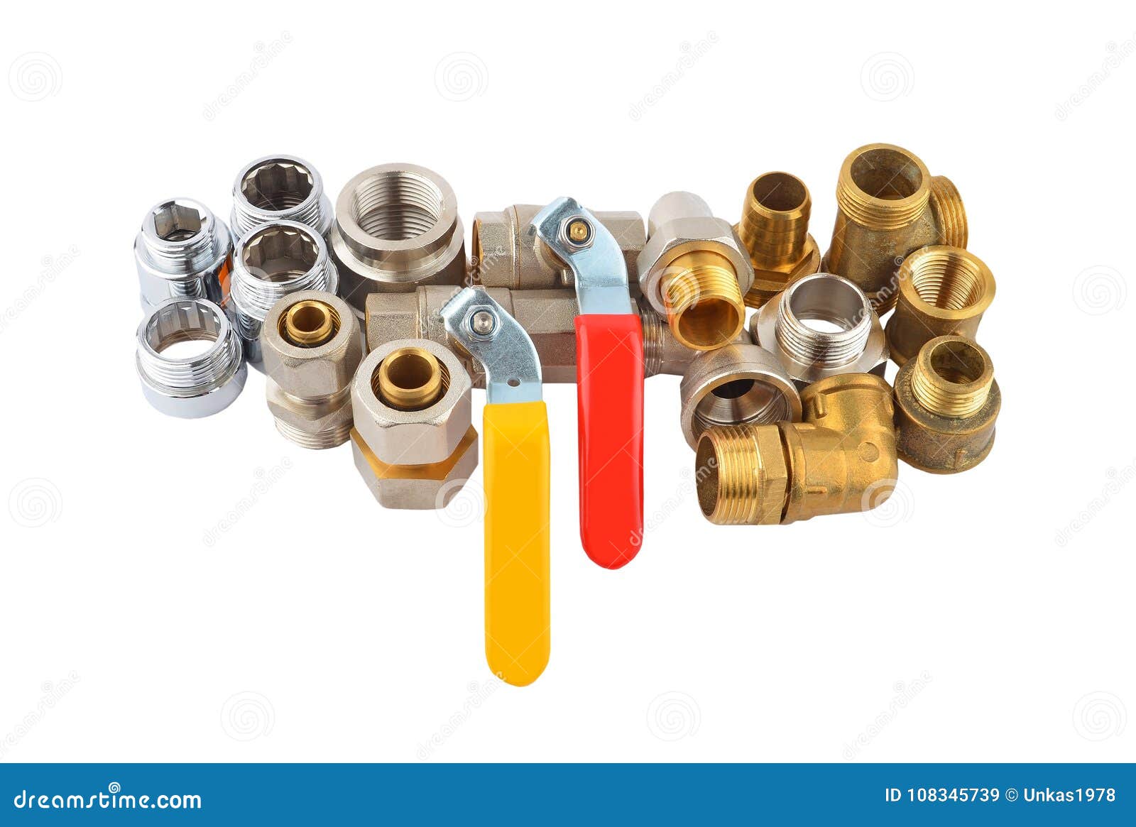 Plumbing fitting and tap stock image. Image of plumbing 108345739