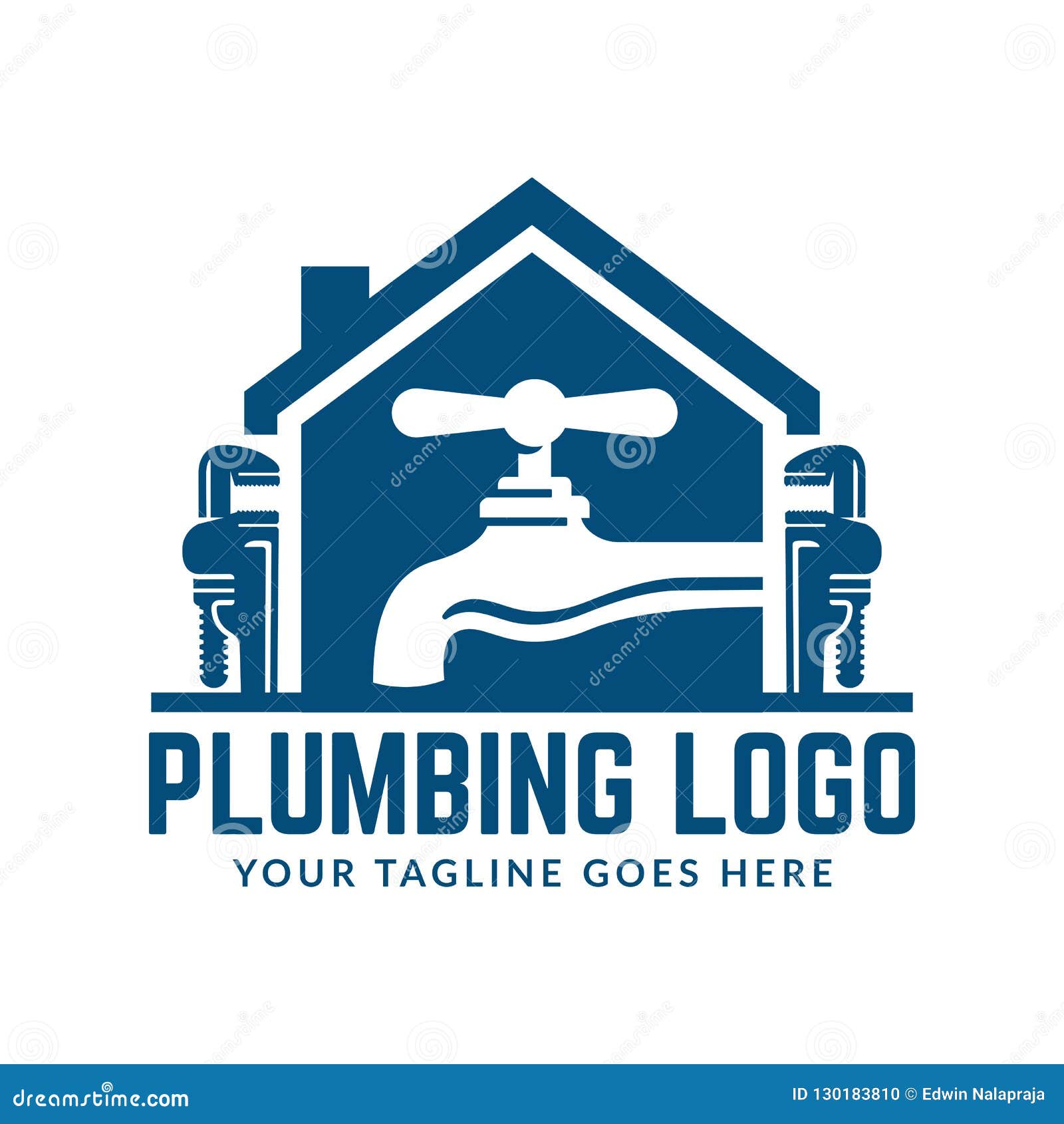 Plumbing Logo Template, Easy To Customize Stock Vector - Illustration ...