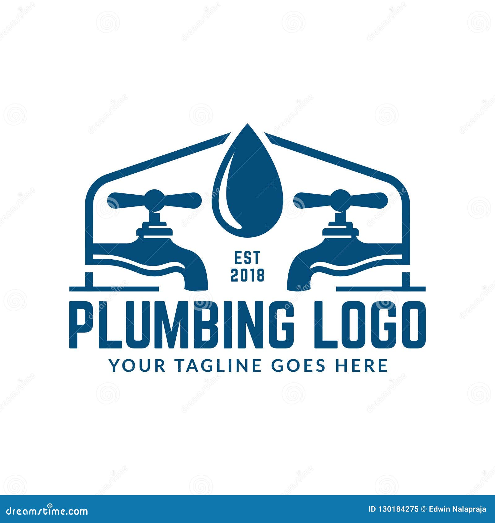 Plumbing Logo Template, Easy To Customize Stock Vector - Illustration ...