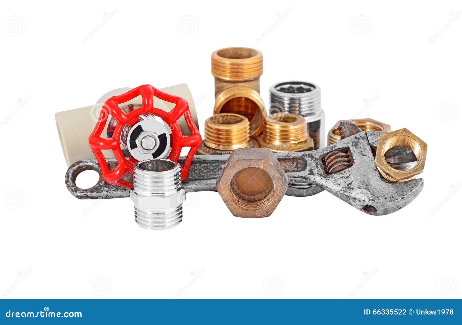 Plumbing Pipe, Valve and Wrench Stock Photo Image of copper