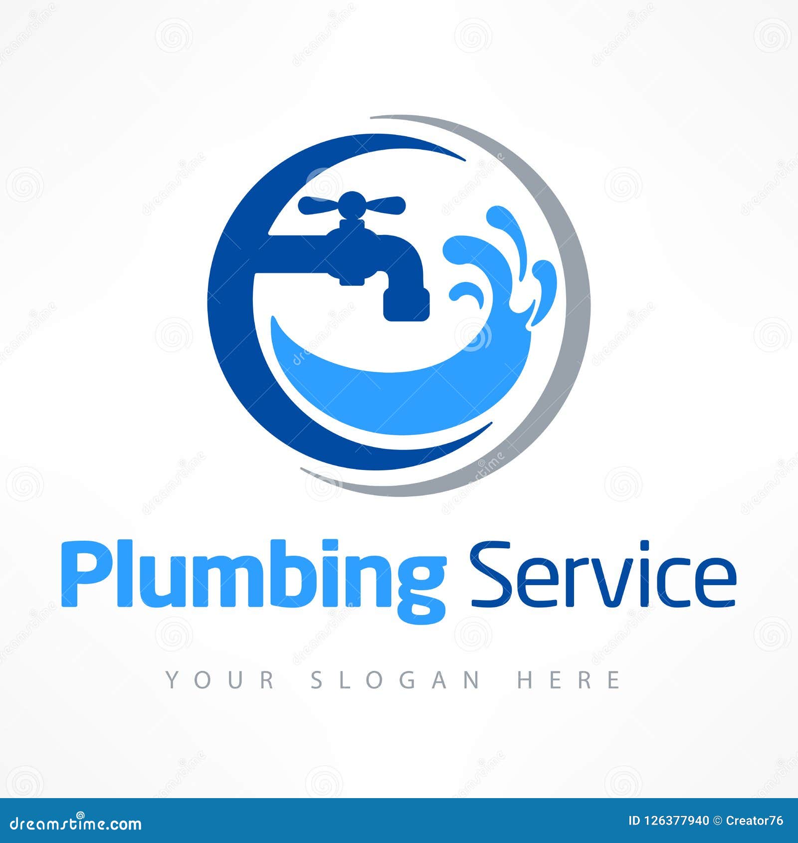 plumbing service logo in blue