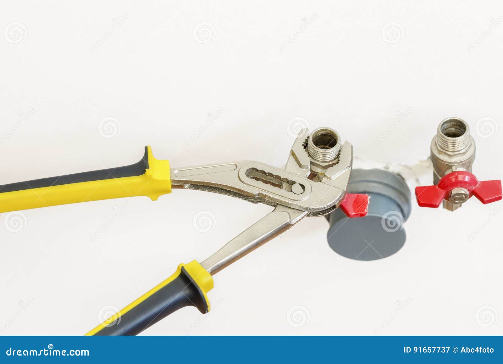 Plumbing Tool Near Stopcocks Stock Image Image of hydraulic