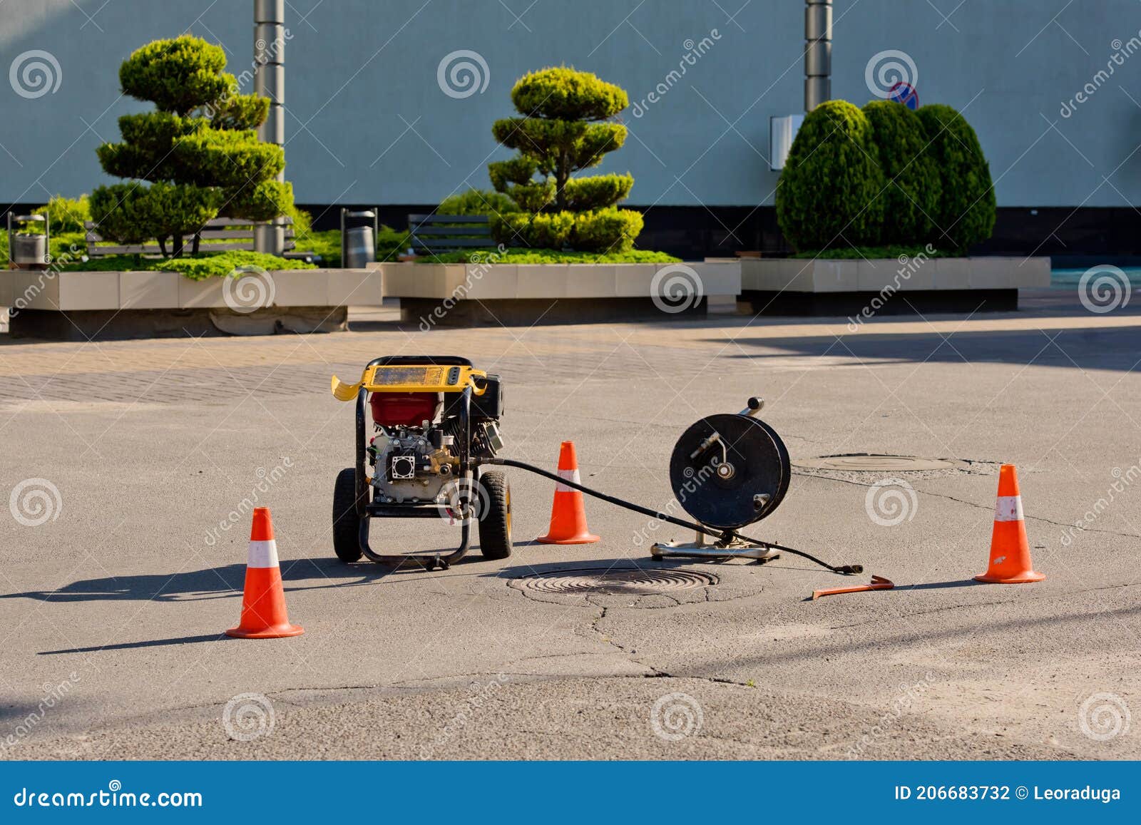 Plumbing Tools. Everything for Cleaning the Sewer Stock Photo Image of plumbing, pipe 206683732