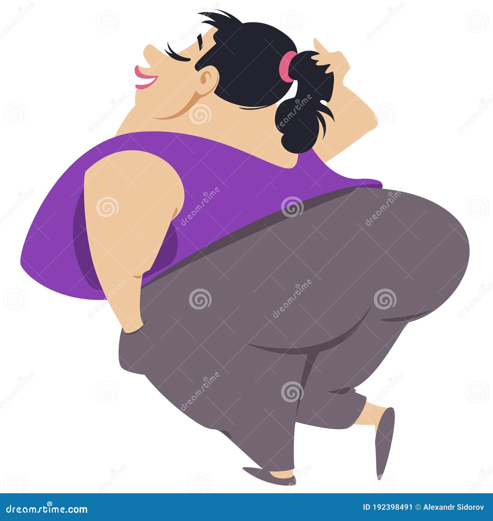 Plump Woman is Pleased with Herself. Fat Girl Stock Vector - Illustration  of fatty, dieting: 192398491