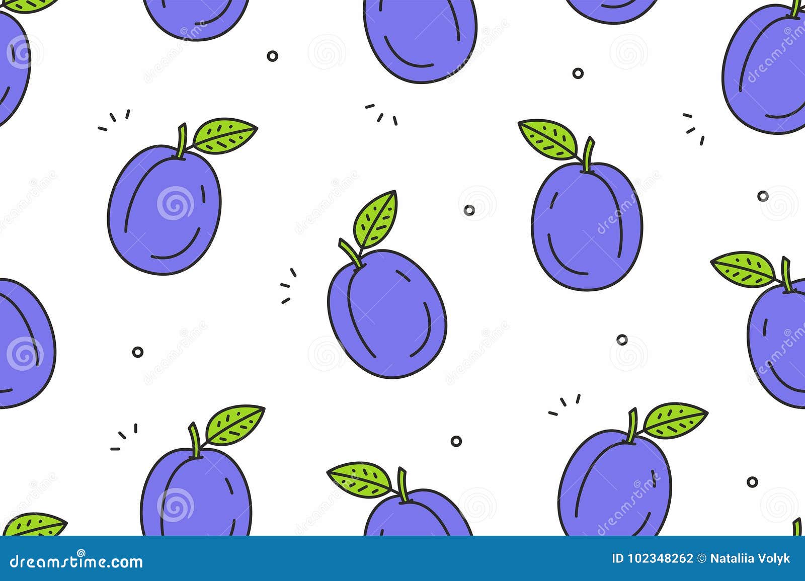 Plums seamless pattern stock vector. Illustration of wrap 102348262
