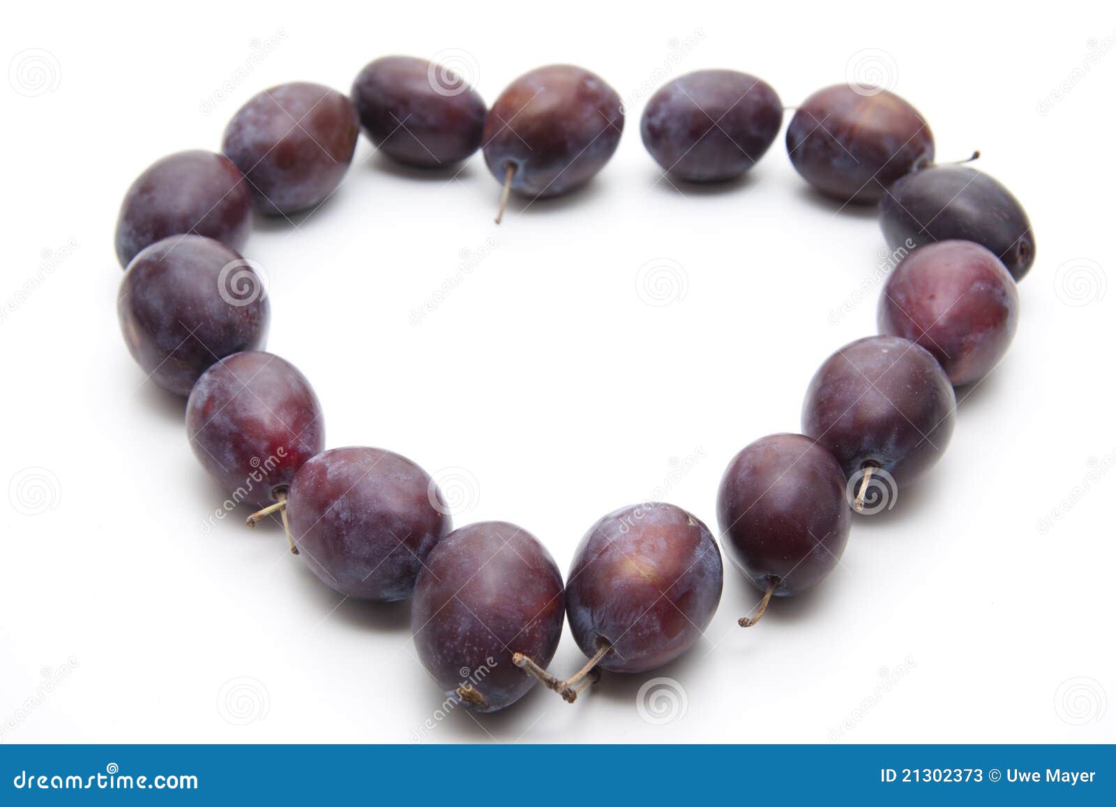 Plums with Stem in Heart Form Stock Image Image of food, healthy