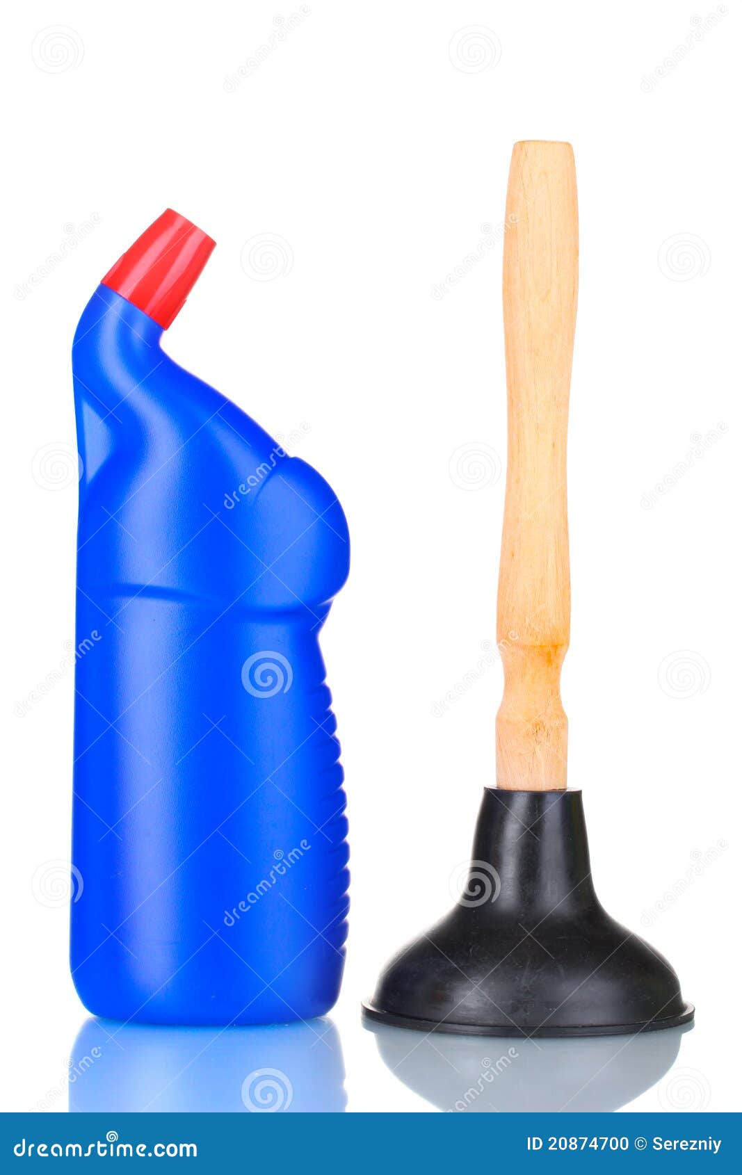Plunger and Detergent Bottle Stock Photo Image of chore, wooden 20874700