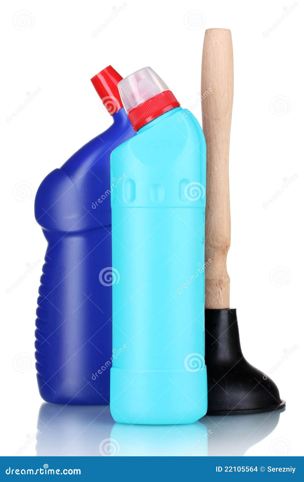 Plunger and Detergent Bottles Stock Photo Image of plastic, solution