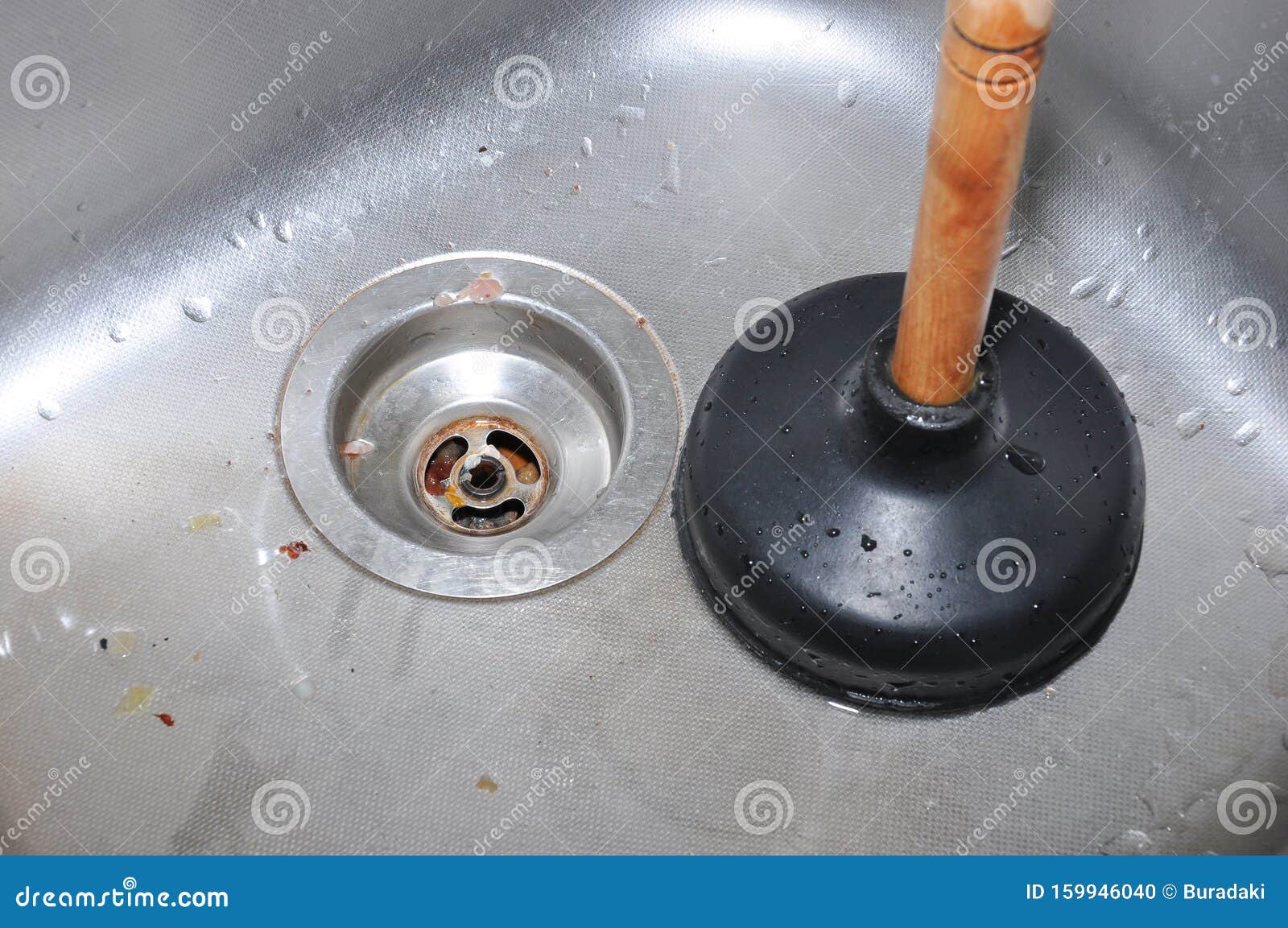 Plunger and kitchen sink stock photo. Image of cleaner ...