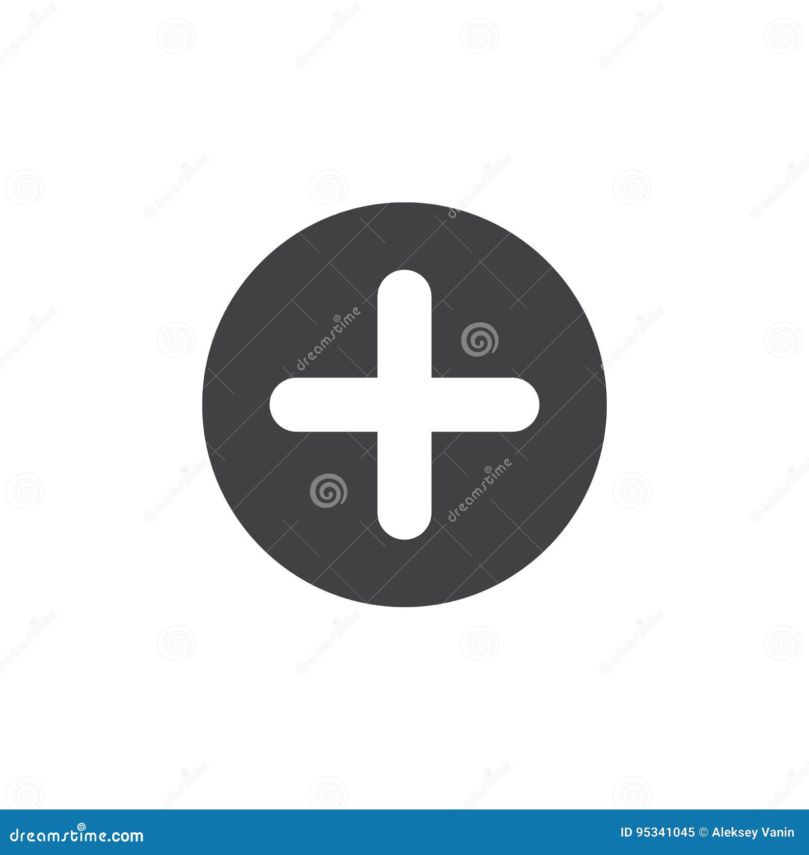 Plus, Add Flat Icon. Cross Round Simple Button, Circular Vector Sign ...