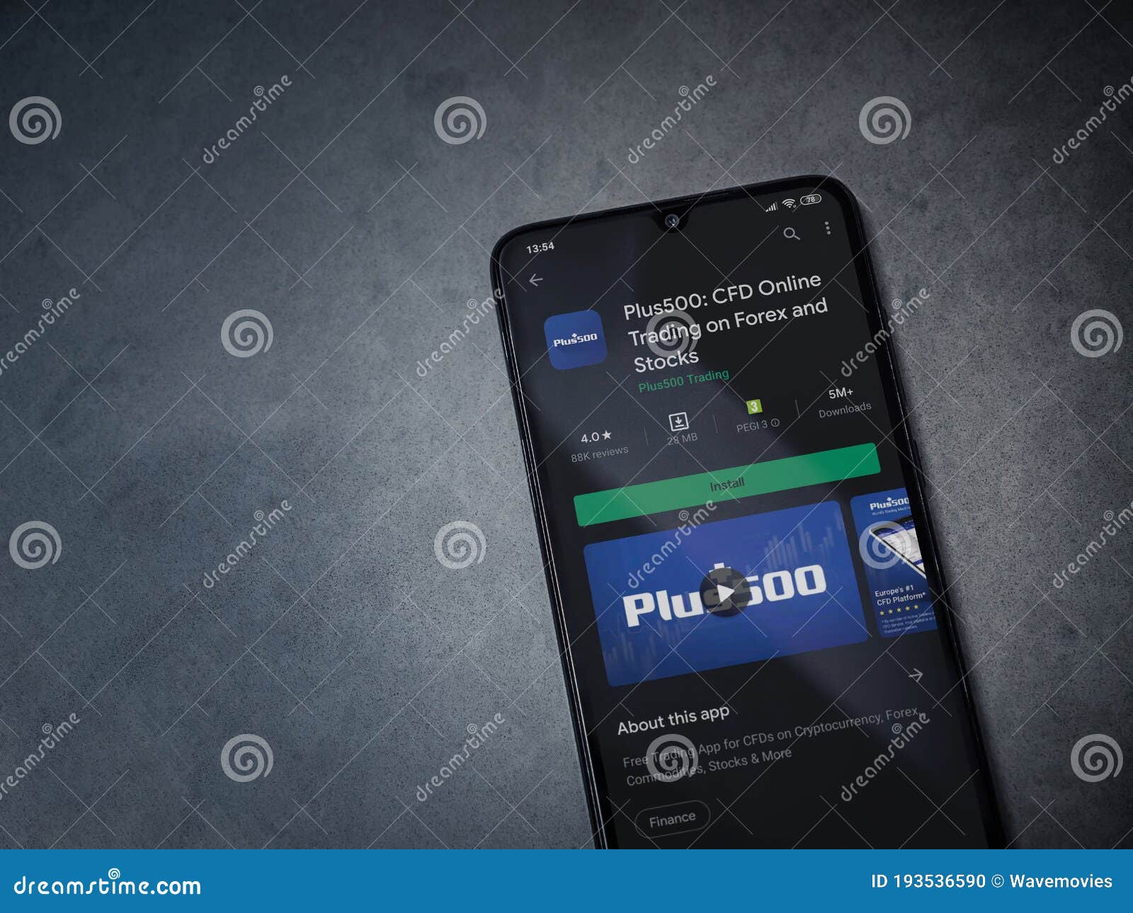 Plus500 App Play Store Page On The Display Of A Black Mobile Smartphone plus500-app-play-store-page-on-the-display-of-a-black-mobile-smartphone