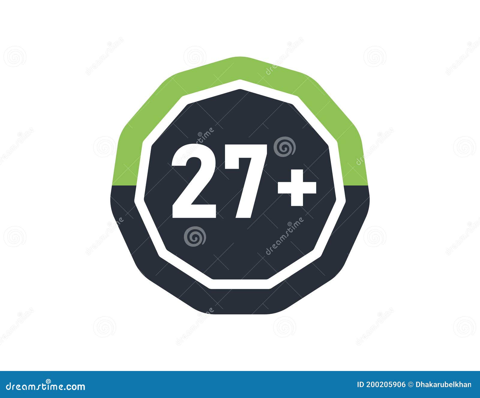 27 Plus Isolated on White Background. Number of 27 Plus Stock Vector