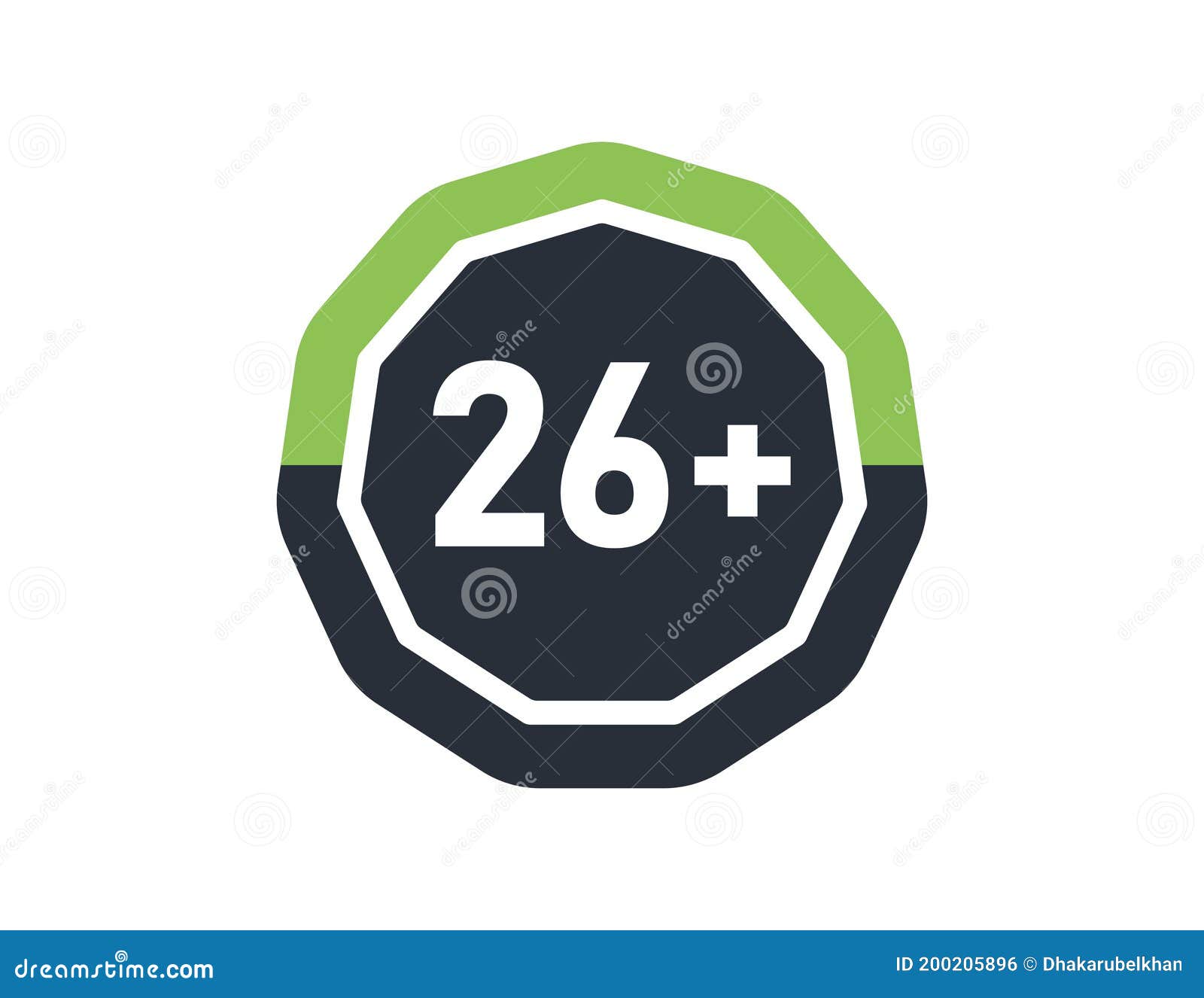 26 Plus Isolated on White Background. Number of 26 Plus Stock Vector