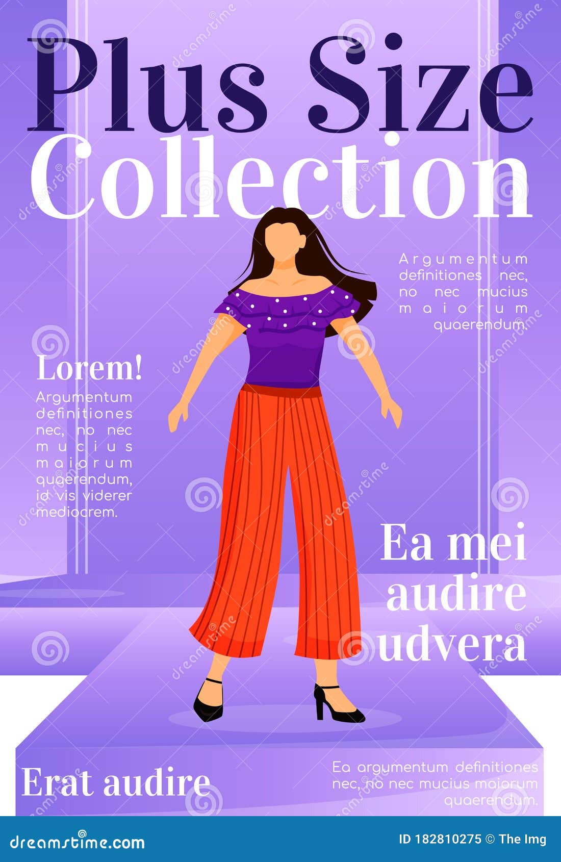 Plus Size Collection Magazine Cover Template Stock Vector ...