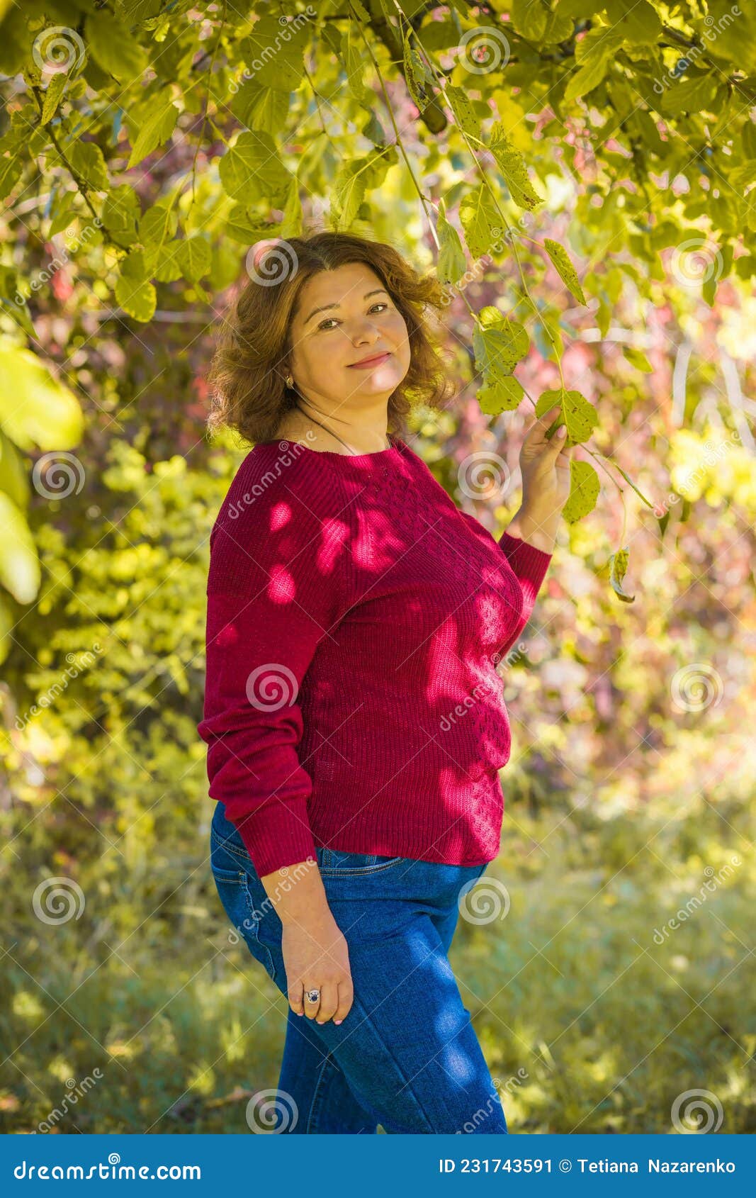 European Plus Size Woman at Nature, Fashion for Ladies Stock Image - Image  of lifestyle, mature: 231743591