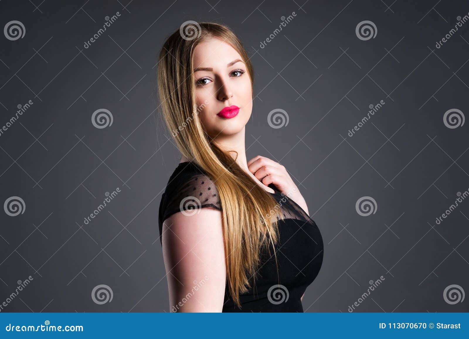 Plus Size Fashion Model, Fat Woman on Gray Studio Background, Overweight  Female Body Stock Photo - Image of breast, hair: 113070670