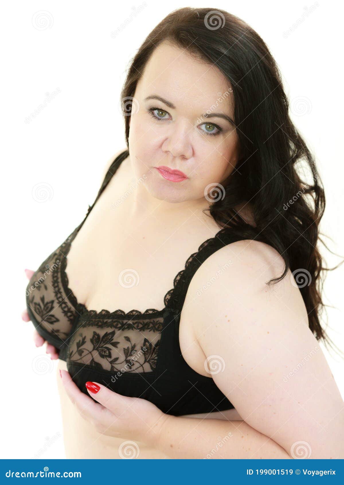 Woman in Black Bra Showing Her Breast Chest Stock Image - Image of mature,  chest: 199001519