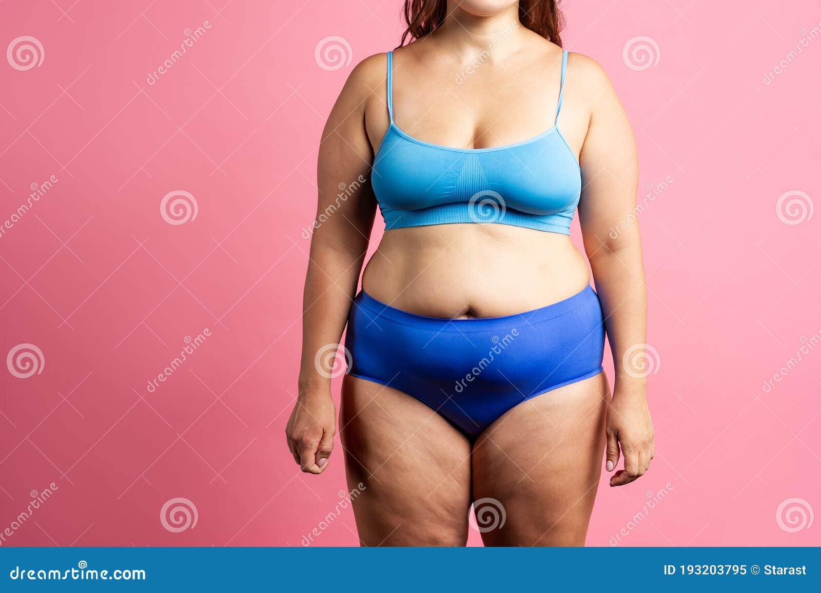 Plus Model in Blue Lingerie, Fat Woman on Pink Background, Overweight Body Stock Image Image of beauty, oversized: