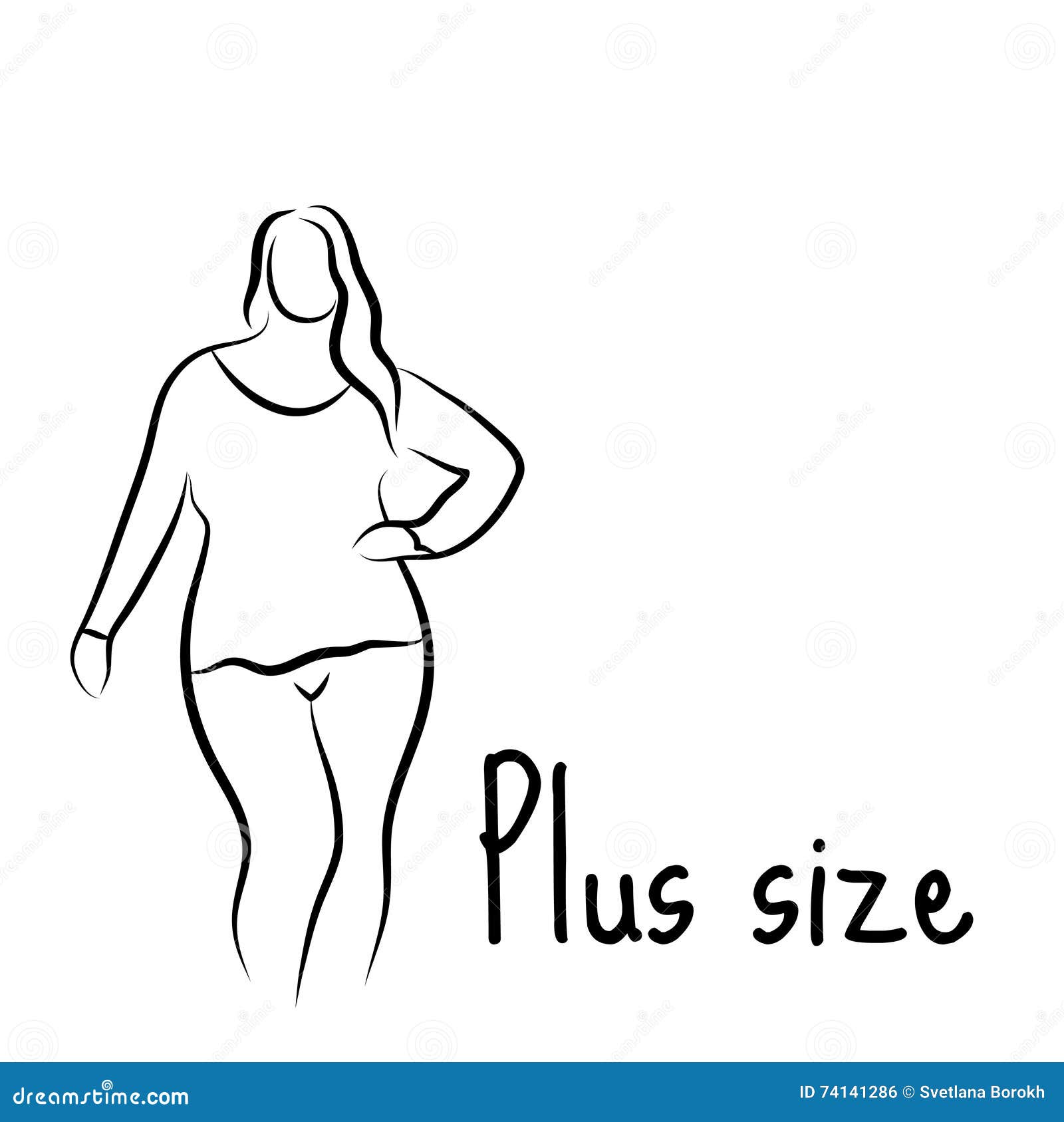 Plus Size Model Woman Sketch. Hand Drawing Style. Fashion Logo with  Overweight. Curvy Body Icon Design Stock Vector - Illustration of isolated,  health: 74141286