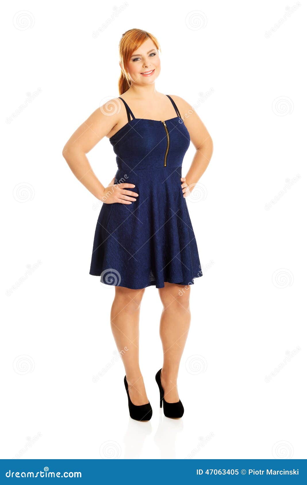 Plus Size Woman Posing in Skirt Stock Image - Image of adult ...